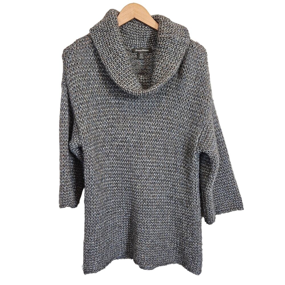 Tommy Bahama‎ Cowl Neck Chunky Knit Sweater Metallic Wool Blend Women's Small